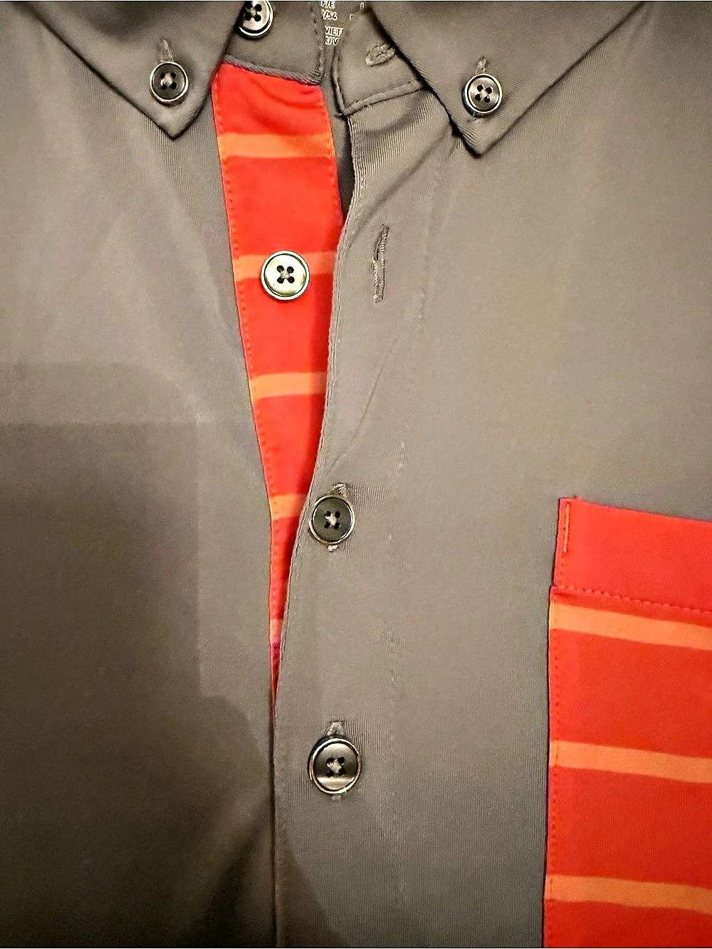 Puma Golf Men’s Gray Orange Striped Performance Polo Shirt Size L - Picture 6 of 9